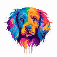 Dog Logo Colorful Icon Design For Print