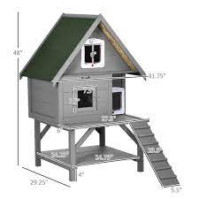 Pawhut Large 3 Story Outdoor Cat House