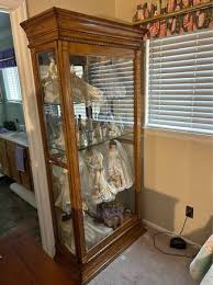 Solid Wood Curio W Beveled Glass
