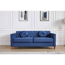 Blue Velvet 3 Seater Lawson Sofa