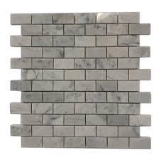 Carrara White Marble 1x2 Brick Mosaic
