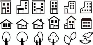 Building Plant Line Drawing Icon Set