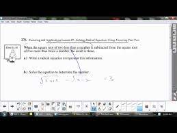 U4l7 Solving Radical Equations Using