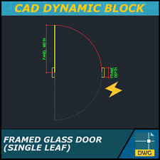 Framed Glass Door Plan View Single