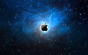 Apple Icon On Star Galaxy Background Hd