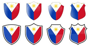 Vertical Philippines Flag In Shield