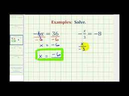 Ex Solving One Step Equation By Mult