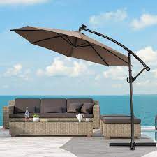 Solar Powered Led Patio Offset Umbrella