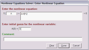 Non Linear Equation Solver