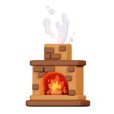 Fireplace With Smoke Isolated 3d