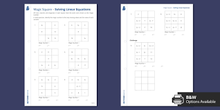 Magic Square Solving Linear Equations