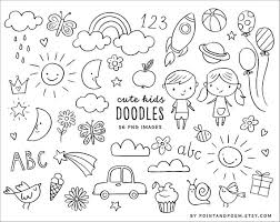 Kids Doodle Clipart Cute School