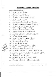 Balancing Equations Practice Worksheet