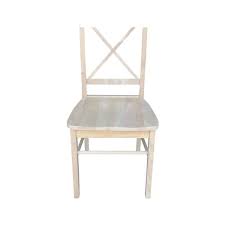 International Concepts X Back Chair Set Of 2 Unfinished