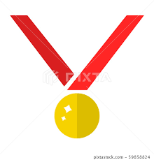 Vector Golden Medal Icon Isolated On
