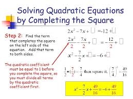 21 Solving Quadratic Equations By