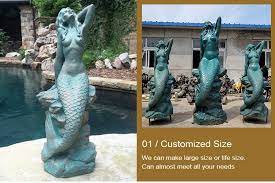 Modern Bronze Mermaid Statue With