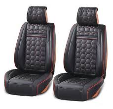 Black Pu Leather Front Seat Covers