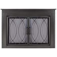 Large Glass Fireplace Doors