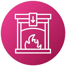 Vector Design Fireplace Insert Icon Style