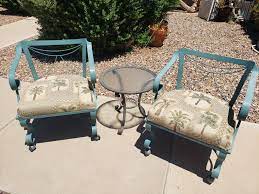 Vintage Patio Chairs And Side Table For