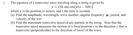 The Equation Of A Transverse Wave