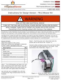 My Fireplace Blower Fk12 Instructions