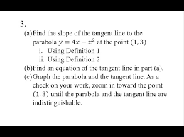 Tangent Line To The Parabola Y 4x X
