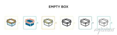 Empty Box Vector Icon In 6 Diffe