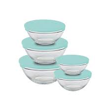 Set Of 5 Glass Bowls With Lid