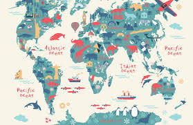 Explorer Kids World Map Wallpaper Mural