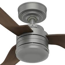 Hunter Holcomb 52 In Indoor Outdoor Matte Silver Ceiling Fan With Wall Control