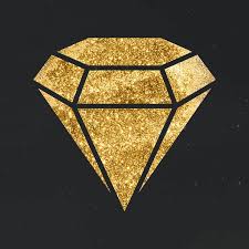 Sparkly Gold Diamond Vector Icon Free