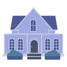 Classic Blue House Icon Png Design