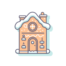 Gingerbread House Icon Vector