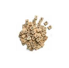 Wooden Scrabble Tiles Letters Numbers