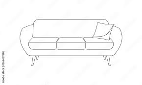 Sofa Icon Couch With Pillow Line