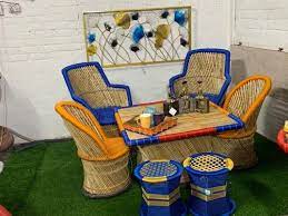 Bamboo Chair Table Set Furniture