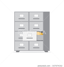 Office Cabinet Icon In Flat Style