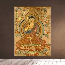 Buddha Sakyamuni On Lotus Old Painting