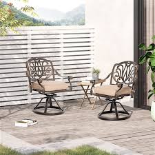 Outsunny Bronze Metal Swivel Outdoor