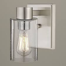 Seeded Glass Sconce Satin Nickel At