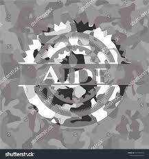 Aide On Grey Camouflaged Pattern Ad