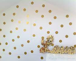 Gold Polka Dots Spots Wall Sticker For