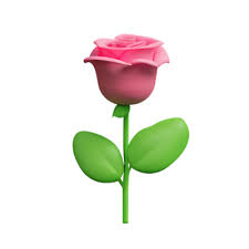 Pink Rose 3d Rendering Icon