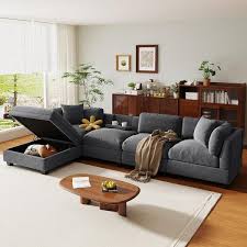 L Shaped Sofa With Removable Ottomans