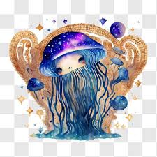 Ilration Of Blue Jellyfish
