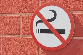 Smoking Sign On Brick Wall Background