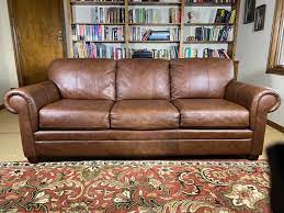 Gorgeous Warm Brown Leather Couch Sofa