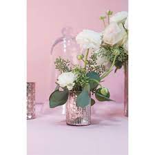 Rose Gold Mercury Glass Vase In